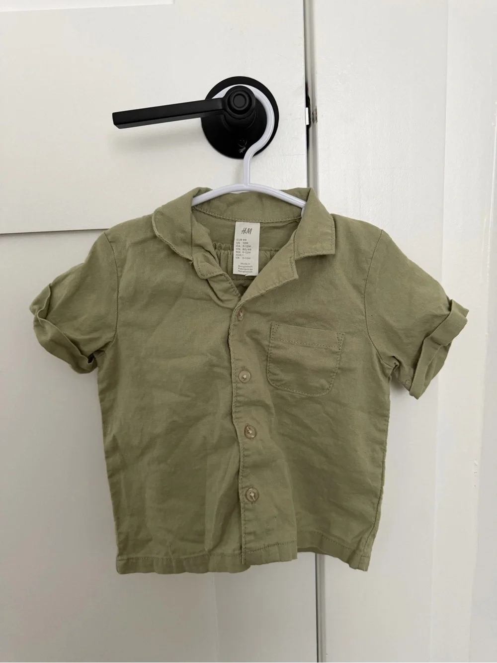 H&M Kids Light Olive Green Button-Down Shirt